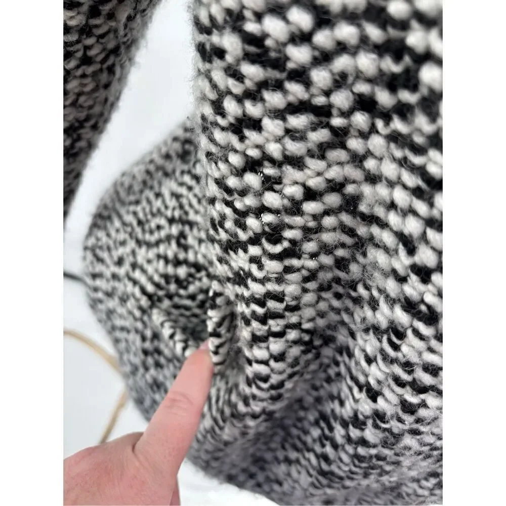 Blank NYC Boucle Knit Motorcycle Moto Jacket Black White Women’s Size XS